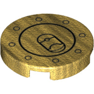 LEGO® onderdeel Tegel Rond met Motief Parel Goud 14769pb478
