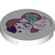 Plaatje in Gallery viewer laden, LEGO® los onderdeel Tegel Rond met Motief Wit 67095pb016