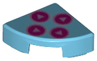LEGO® Tegel Rond met Motief Medium Azuurblauw 25269pb026