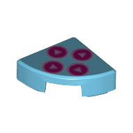 LEGO® Tegel Rond met Motief Medium Azuurblauw 25269pb026