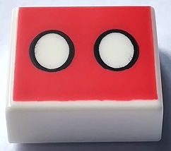 LEGO® los onderdeel Tegel met Motief in kleur Wit 3070pb254
