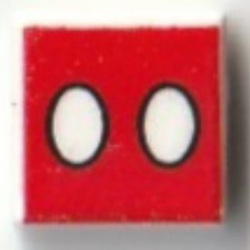LEGO® los onderdeel Tegel met Motief in kleur Wit 3070pb254