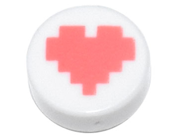 LEGO® los onderdeel Tegel Rond met Motief Wit 98138pb299
