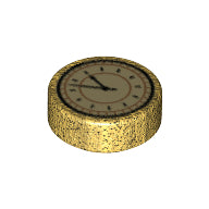 Plaatje in Gallery viewer laden, LEGO® onderdeel Tegel Rond met Motief Parel Goud 98138pb259