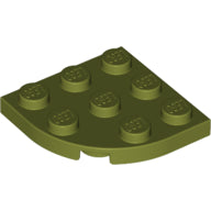 LEGO® los onderdeel Plaat Rond in kleur Olijfgroen 30357