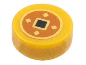LEGO® onderdeel Tegel Rond met Motief Parel Goud 98138pb267