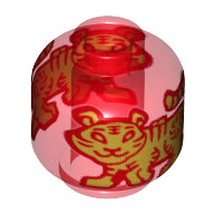 LEGO® los onderdeel Hoofd Doorzichtig Rood 28621pb0033