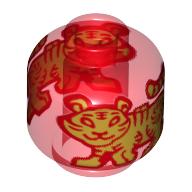 Plaatje in Gallery viewer laden, LEGO® los onderdeel Hoofd Doorzichtig Rood 3626pb3353