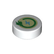 LEGO® los onderdeel Tegel Rond met Motief Wit 98138pb264