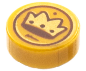 LEGO® onderdeel Tegel Rond met Motief Parel Goud 98138pb260