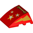 LEGO® los onderdeel Wig met Motief in kleur Rood 64225pb060