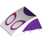 LEGO® los onderdeel Wig met Motief in kleur Wit 64225pb050