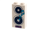 LEGO® los onderdeel Steen met Motief in kleur Wit 22886pb13