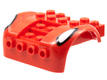 Plaatje in Gallery viewer laden, LEGO® los onderdeel Spatbord met Motief Rood 80481pb01