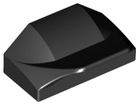 LEGO® los onderdeel Dakpan Gebogen in kleur Zwart 47458