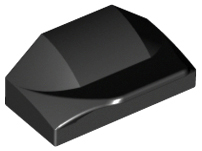 LEGO® los onderdeel Dakpan Gebogen in kleur Zwart 47458