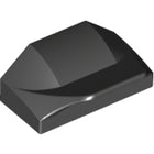 LEGO® los onderdeel Dakpan Gebogen in kleur Zwart 47458