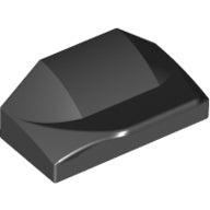 LEGO® los onderdeel Dakpan Gebogen in kleur Zwart 47458