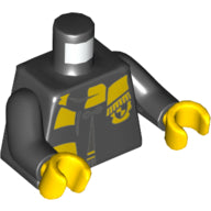 Plaatje in Gallery viewer laden, LEGO® los onderdeel Lijf met Motief Zwart 973pb4510c01