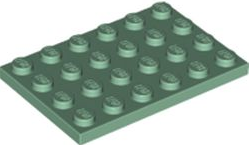 LEGO® los onderdeel Plaat Algemeen in kleur Zandgroen 3032