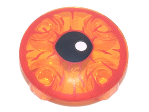 LEGO® Plaat Rond met Motief Doorzichtig Oranje 2654pb019