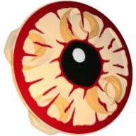 LEGO® Plaat Rond met Motief Doorzichtig Oranje 2654pb019