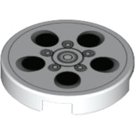 Plaatje in Gallery viewer laden, LEGO® los onderdeel Tegel Rond met Motief Wit 14769pb512