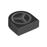 Plaatje in Gallery viewer laden, LEGO® los onderdeel Tegel Rond met Motief Zwart 24246pb043