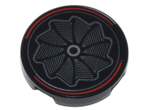LEGO® los onderdeel Tegel Rond met Motief Zwart 14769pb517