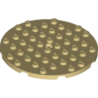 LEGO® los onderdeel Plaat Rond in kleur Geelbruin 74611
