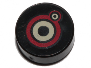 LEGO® los onderdeel Tegel Rond met Motief Zwart 98138pb297