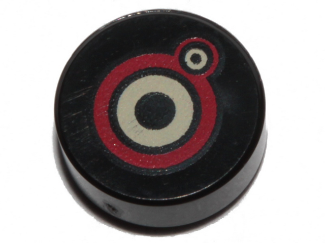 LEGO® los onderdeel Tegel Rond met Motief Zwart 98138pb297