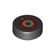 LEGO® los onderdeel Tegel Rond met Motief Zwart 98138pb297