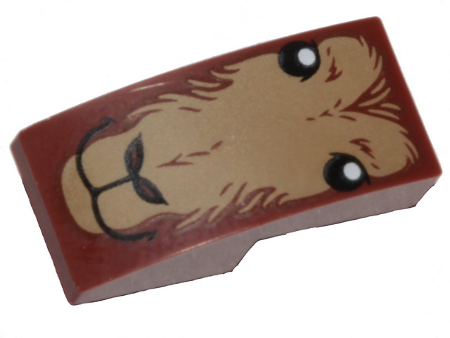 LEGO® Dakpan Gebogen met Motief Roodachtig Bruin 24201pb002