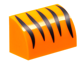 LEGO® onderdeel Dakpan Gebogen met Motief Oranje 37352pb012