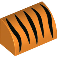 LEGO® onderdeel Dakpan Gebogen met Motief Oranje 37352pb012