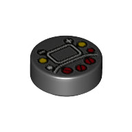 LEGO® los onderdeel Tegel Rond met Motief Zwart 98138pb288
