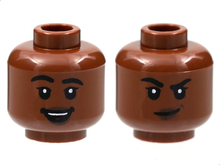 Plaatje in Gallery viewer laden, LEGO® los onderdeel Hoofd Roodachtig Bruin 3626pb3015