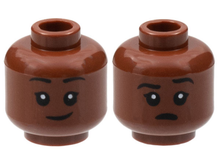 Plaatje in Gallery viewer laden, LEGO® los onderdeel Hoofd Roodachtig Bruin 3626cpb2996