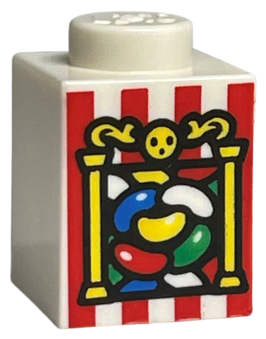 LEGO® los onderdeel Steen met Motief in kleur Wit 3005pb051