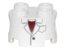 Plaatje in Gallery viewer laden, LEGO® los onderdeel Steen Rond met Motief Wit 17485pb008