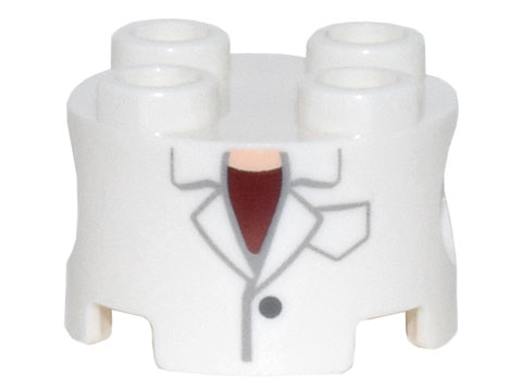 LEGO® los onderdeel Steen Rond met Motief Wit 17485pb008