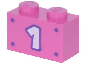 LEGO® los onderdeel Steen met Motief Donker Roze 3004pb260