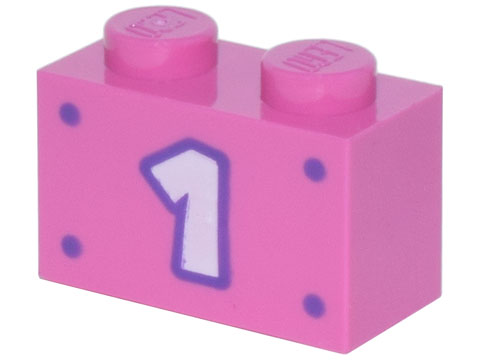 LEGO® los onderdeel Steen met Motief Donker Roze 3004pb260