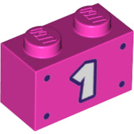 Plaatje in Gallery viewer laden, LEGO® los onderdeel Steen met Motief Donker Roze 3004pb260