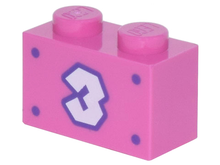 Plaatje in Gallery viewer laden, LEGO® los onderdeel Steen met Motief Donker Roze 3004pb262