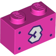 Plaatje in Gallery viewer laden, LEGO® los onderdeel Steen met Motief Donker Roze 3004pb262