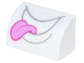 LEGO® los onderdeel Dakpan Gebogen met Motief Wit 37352pb017