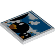 Plaatje in Gallery viewer laden, LEGO® los onderdeel Tegel met Motief in kleur Wit 1751pb002