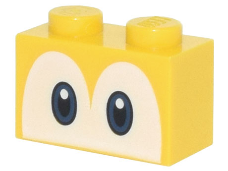 LEGO® los onderdeel Steen met Motief in kleur Geel 3004pb206